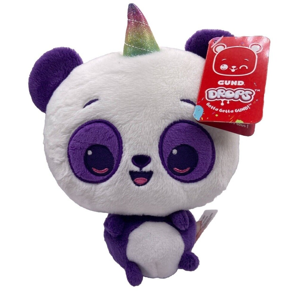 Purple Unicorn Panda Gund Drops Bonnie Bamboo Plush Big Eyes Stuffed Animal NWT